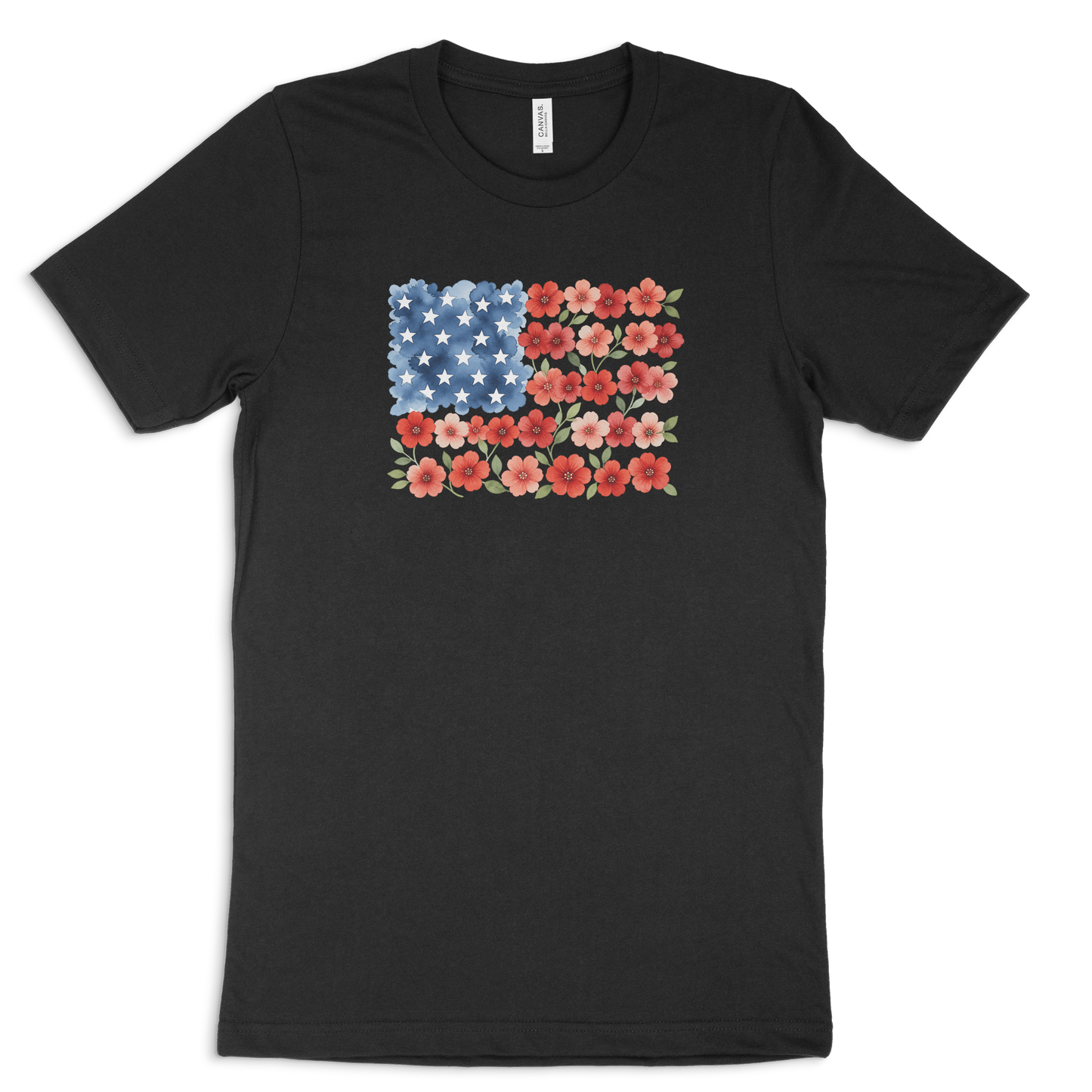 Floral American Flag T-shirt