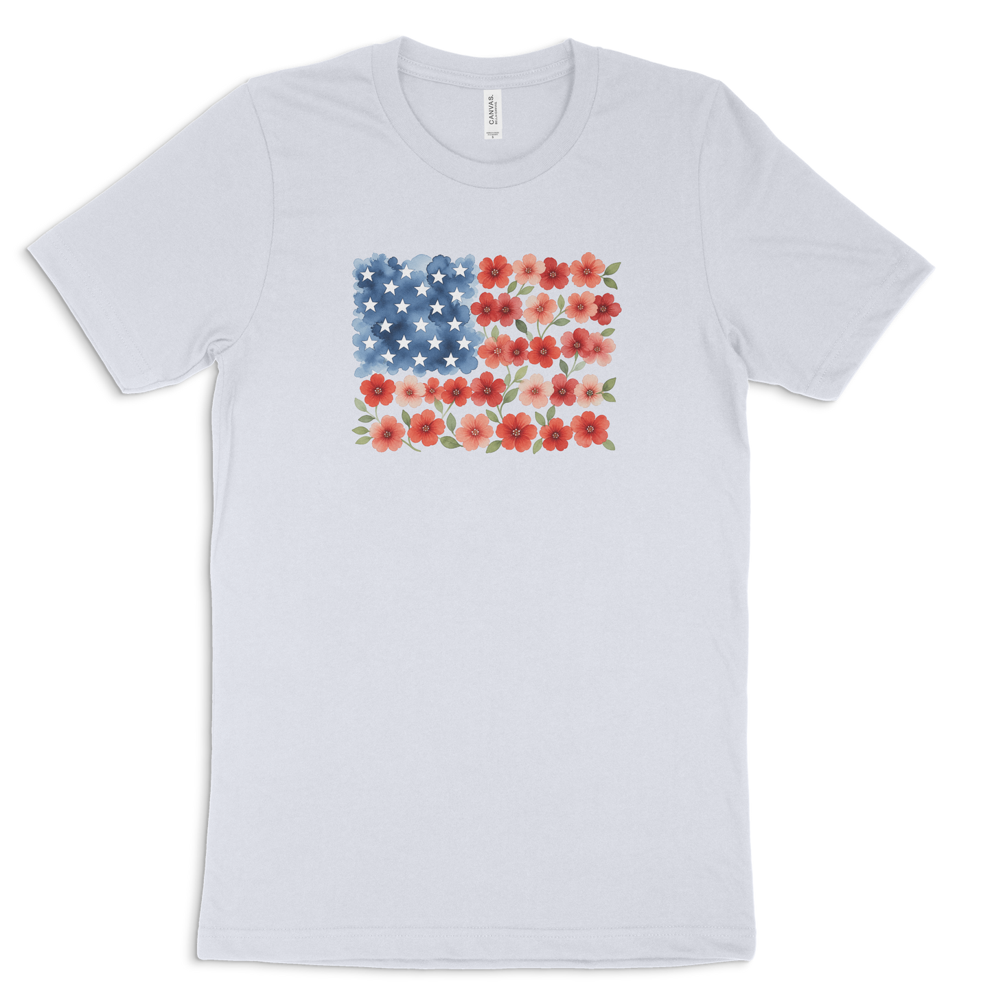 Floral American Flag T-shirt