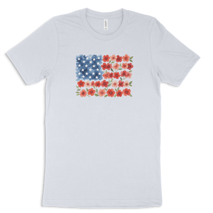 Floral American Flag T-shirt