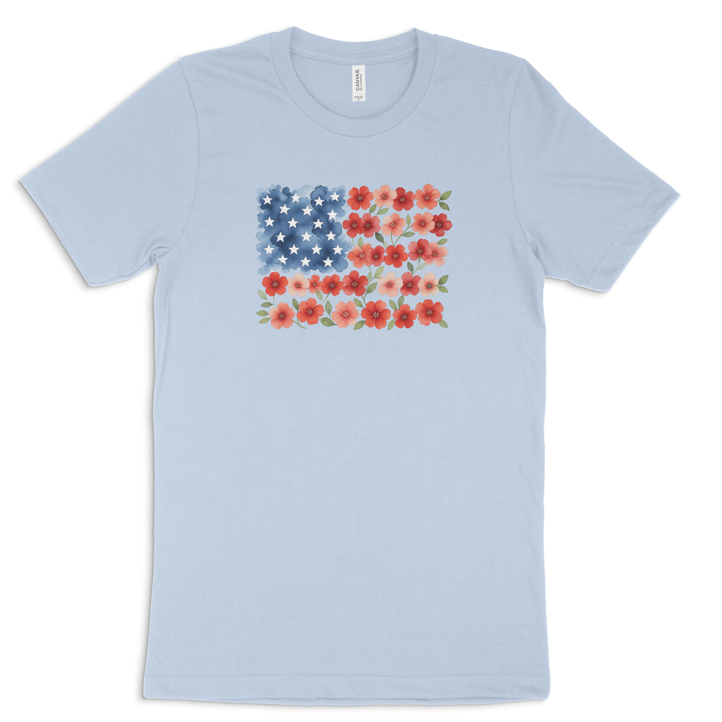 Floral American Flag T-shirt