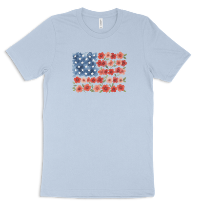 Floral American Flag T-shirt